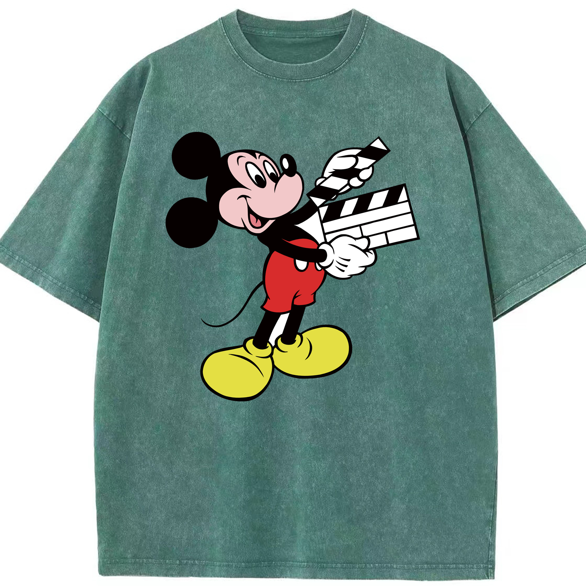 （画像用） ミッキーマウス Mickey Mouse 綿100% ヴィンテージ風 半袖Tシャツ（フロントプリント）